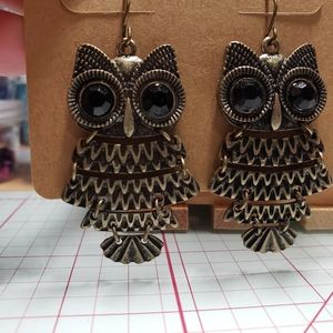 Dangling Owl Earrings